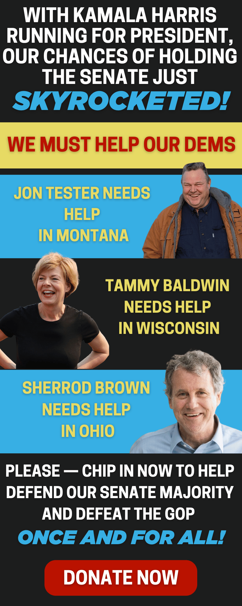 SENATE MAJORITY ALERT: Republican spending to defeat our vulnerable senators has skyrocketed! Please chip in to help defend our Senate majority and defeat the GOP once and for all!